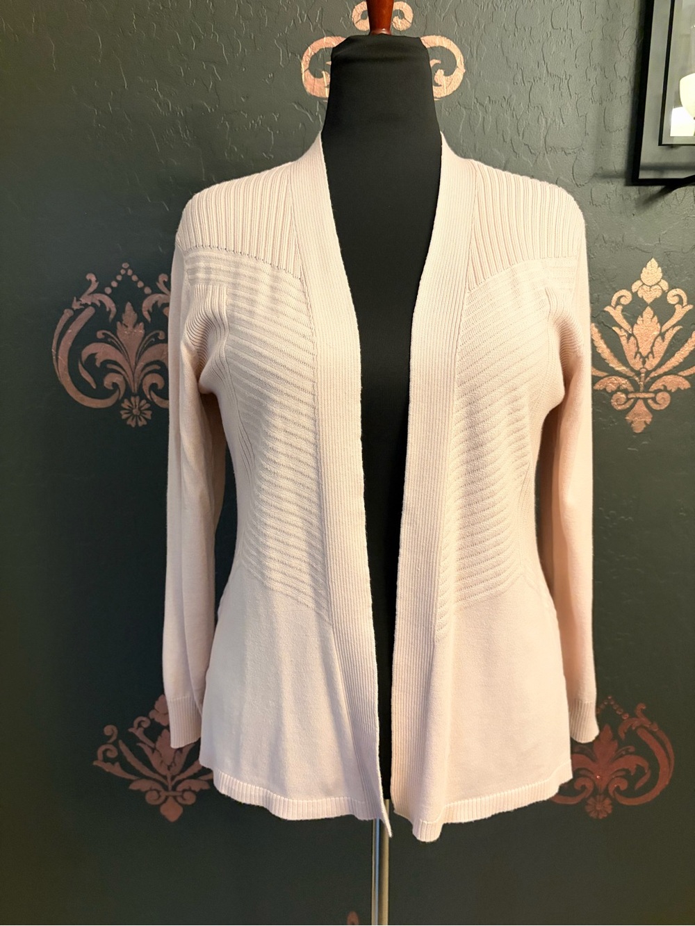 89th & Madison Light Pink Open-Front Knit Cardigan